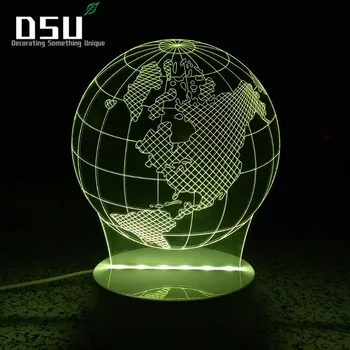 

Earth Global Light Optical Illusion 3D Glow LED Lighting Toys Night Light with 7 Colors Changing Decor Lamp