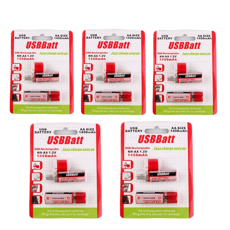 

LiitoKala 1.2 V 1450 MAH Battery AA USB Battery AA Rechargeable Battery 1450 MAH AA USB With LED Indicator E Throughout Life