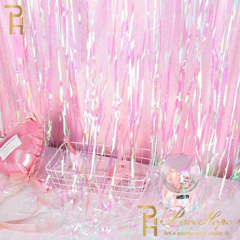 2M Unicorn Party Backdrop Curtain Transparent Tinsel Foil Tassel Curtain Birthday Party Decoration Adult Wedding Backdrop Drapes 2M Unicorn Party Backdrop Curtain Transparent Tinsel Foil Tassel Curtain Birthday Party Decoration Adult Wedding Backdrop Drapes