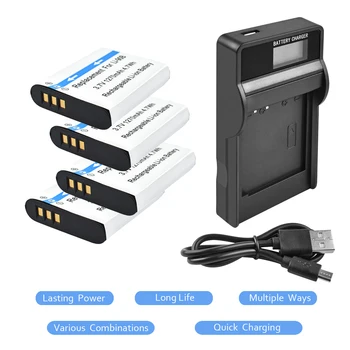 

4X LI-90B LI 90B LI90B LI-92B Camera Battery+LCD USB Charger for Olympus XZ-2,SH-50,SH-1,SP-100,Tough TG-1,TG-2,TG-3,TG-4,TG L20