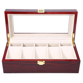 

Watch Box 5/Grid Display Case Box For Watches Jewelry Organizer Pu Leather Watch