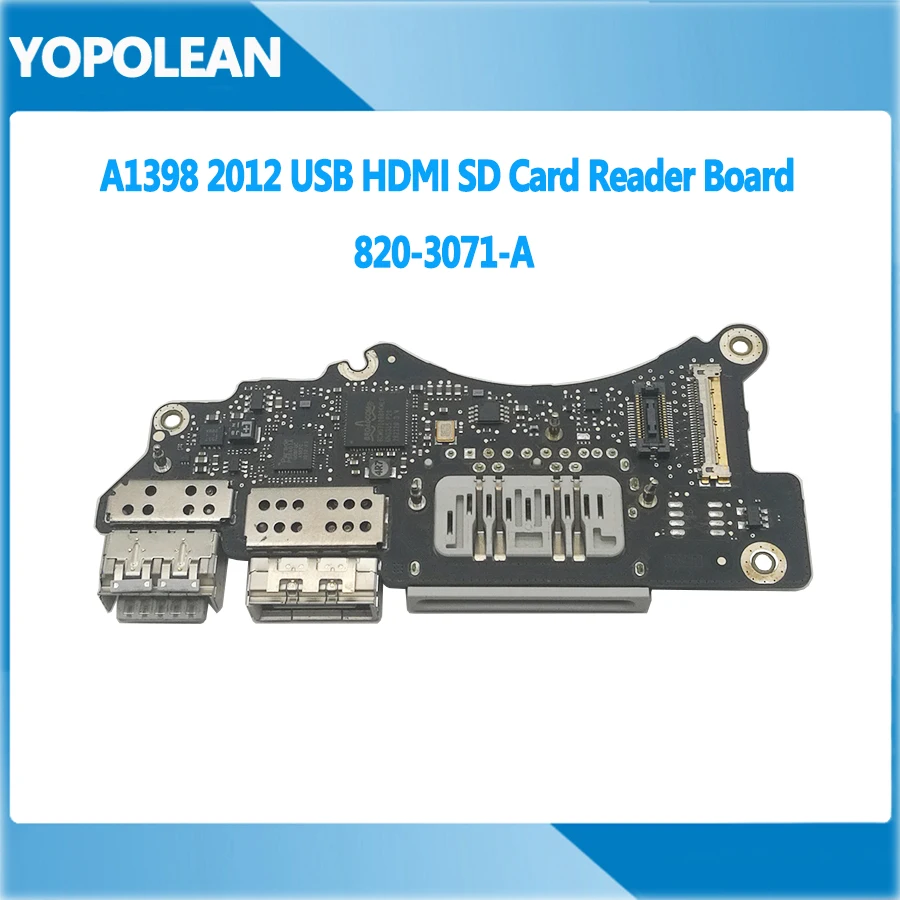 Оригинальная плата USB HDMI SD Card Reader 820 3071 A для Macbook Pro Retina 15 &quotA1398 Mid 2012 Ранняя
