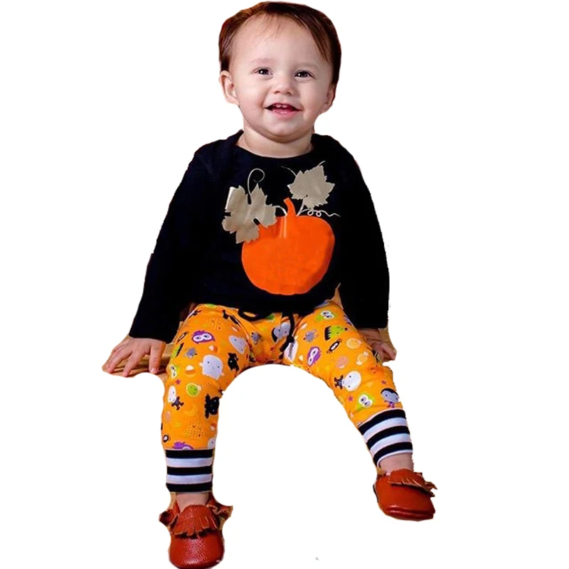 Комплект одежды для маленьких мальчиков; Одежда для новорожденных; комплект одежды для новорожденных с тыквой; осенне-зимняя одежда для хеллоуина; одежда для малышей
