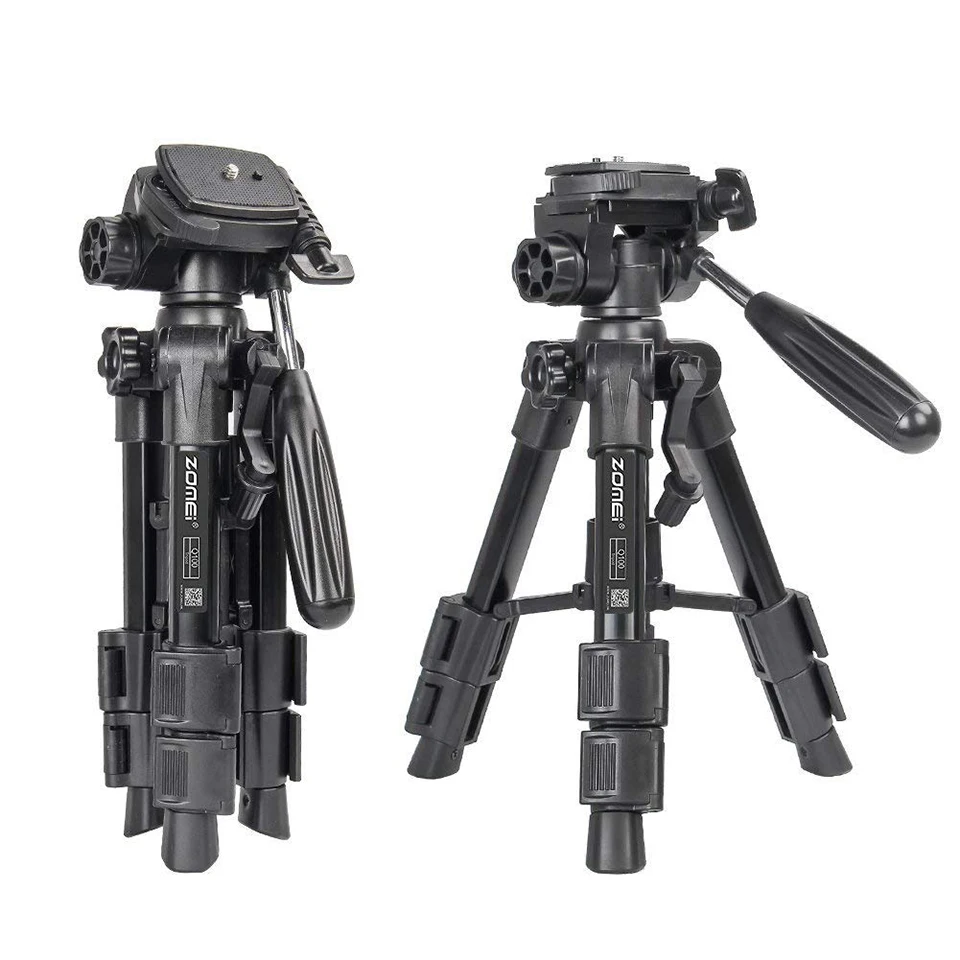 

Zomei Q100 Mini Travel Tabletop Tripod Tripode with Pan Head Quick Release Plate and Carrying Bag for DSLR Camera Smartphone
