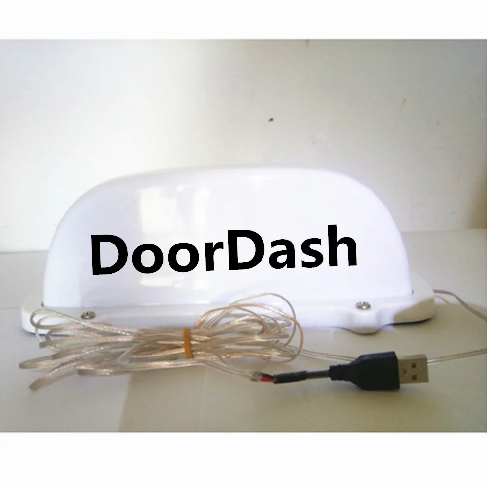 White LED USB charger TAXI Top Light Roof DoorDash TOP light and