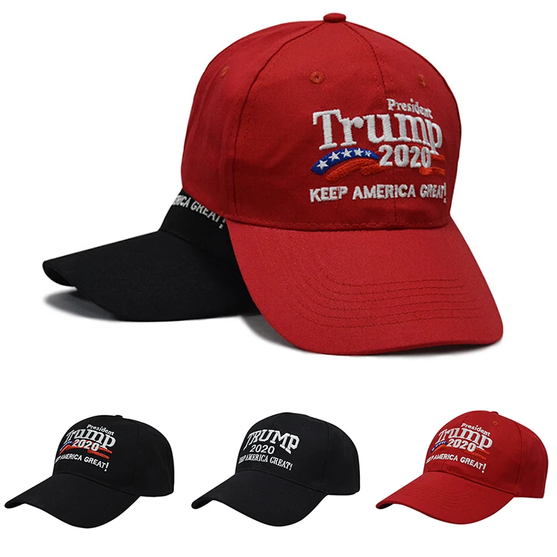 Unisex Adjustable Republican Red Black Hat Re-Election Keep America Great Embroidery New Cap Cotton Baseball Hat