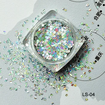 

2017 NEW 1 Bottle Holographic silver Nail Glitter hexagon Shape 3D Nail Art Decoration Sequins Tips Laser DIY Nail Beauty Tips