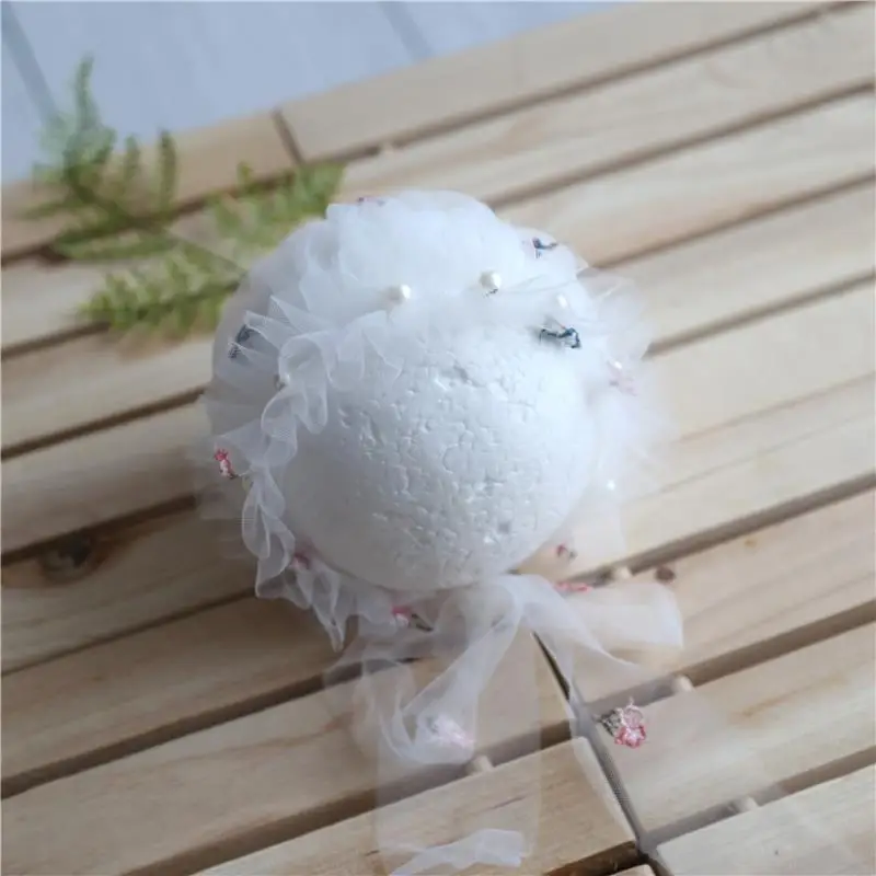 Baby Photography Hat Newborn Lace Cap White Ruffle Bonnet for Photoshoot Infant Beanie | Детская одежда и обувь