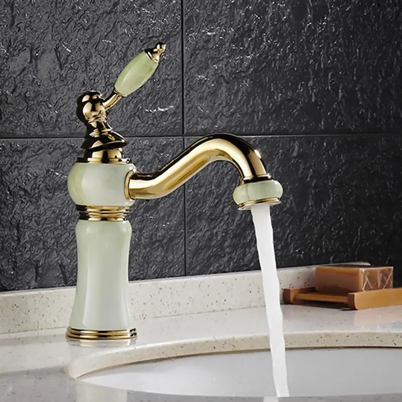 Free shipping Hot selling golden bathroom mixer tap with solid brass