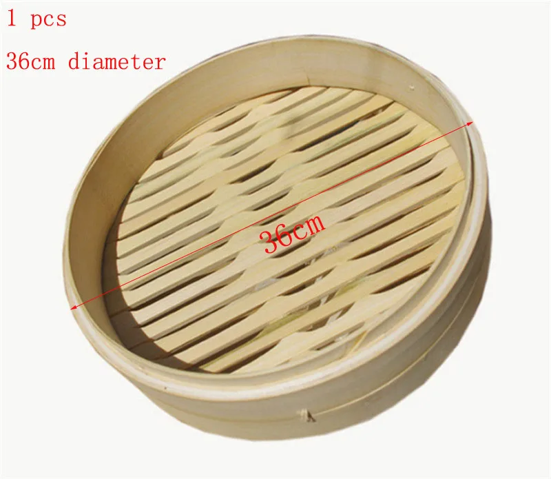 36cm steamer Одна клетка или крышка для приготовления бамбуковой пароварки для рыбы, риса, овощей, набор корзин для закусок, кухонные инструменты для приготовления пищи, пароварка для вареников, паровой горшок - Цвет: 36cm steamer