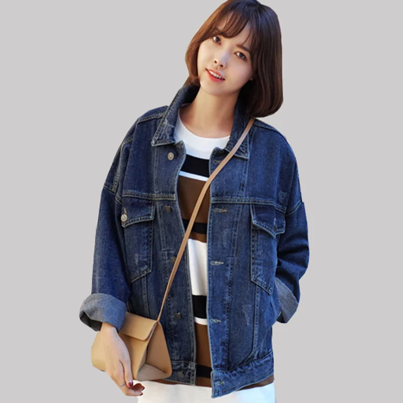 Loose Denim Jacket For Women 2016 Spring New Korean Women Loose Denim Jacket Women Large Size Casual
