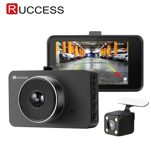 Ruccess H500 Видеорегистраторы для автомобилей Двойной объектив Dash Cam Камера Full HD 1080P ips 3 дюймовый монитор парковки видео Регистраторы регистратор DVRs - Название цвета: Official Standard