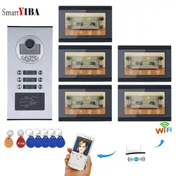 SmartYIBA приложение управление видеодомофон дюймов 7 дюймов Wifi беспроводной видео дверной звонок камера видео запись для 5 единиц квартира