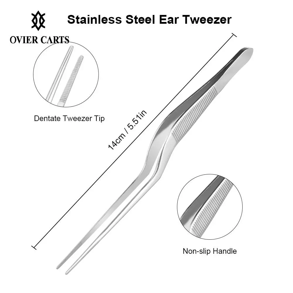 1 шт. Нержавеющая Сталь Изогнутый Ушной Пинцет Для Ресницы Ногтей Ушной Очищающий Воск Для Снятия Нос Зажим Устный Очиститель Многофункциональный Инструмент Ухода Ушей