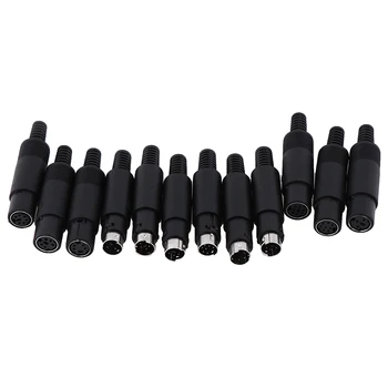 

1Pc Male Female Mini DIN Plug Socket Connector 3/4/5/6/7/8 PIN Chassis Cable Mount