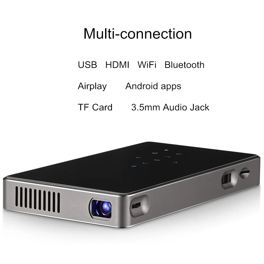 WZATCO CT50 Android 7,1 OS wifi Bluetooth Pico Мини Микро Лазерный DLP проектор портативный проектор с батареей для домашнего кинотеатра