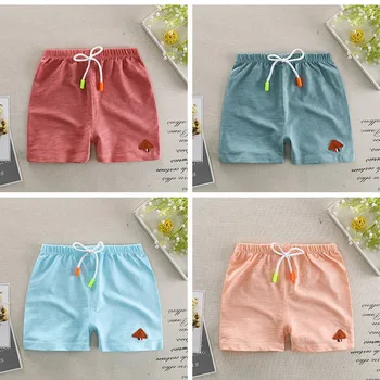 

Baby boy shorts summer new shorts bamboo cotton soild color clothing children's pants boys and girls beach pants 6 Months- 4Year