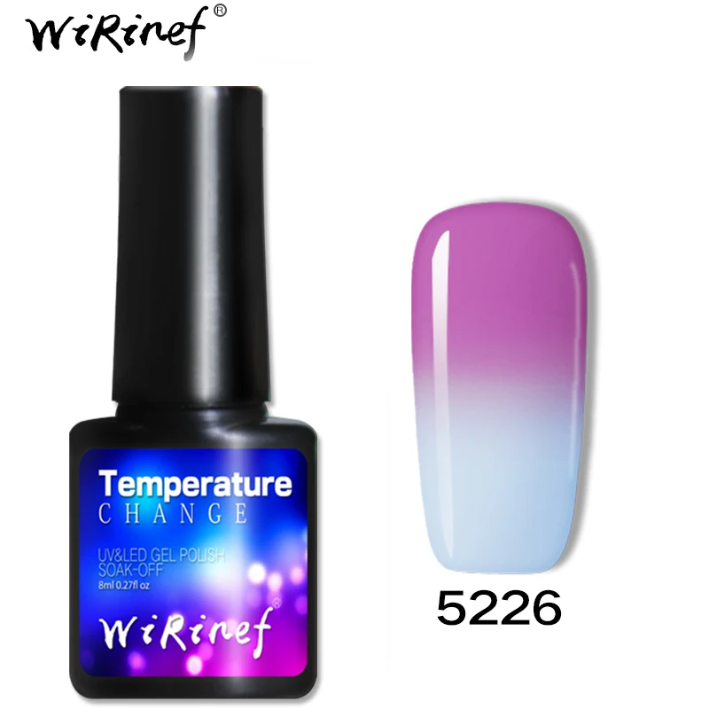 WiRinef 8 мл термальный меняющий Цвет Гель-лак для ногтей температура замочить от УФ Гибридный лак Волшебный Гель-лак - Цвет: 5226