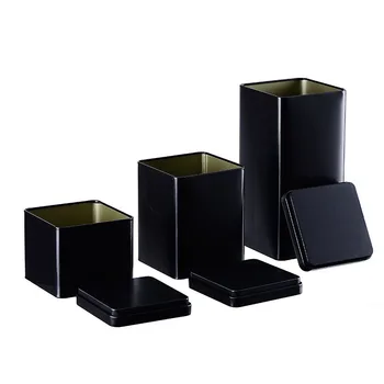 

Useful Silver Gold Square Iron Box Plain Metal Tea Candy Boxes Without Printing Storage Case 90*90*85mm 96PCS/LOT