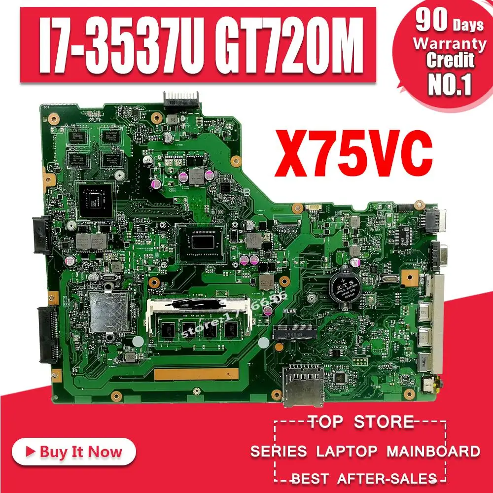 

X75VC Laptop motherboard for ASUS X75VC X75VB X75VD X75V F75V Test original mainboard 4G RAM I5 CPU GT720M