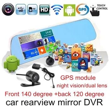 

5 Inch WIFI GPS navigation Loop touch LCD screen Camera Video Recorder for android Rearview Mirror Car Camera DVR GPS module