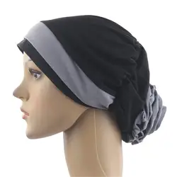 Для женщин hijabs мусульманских эластичный тюрбан шапка после химиотерапии кепки волос головной платок d90408