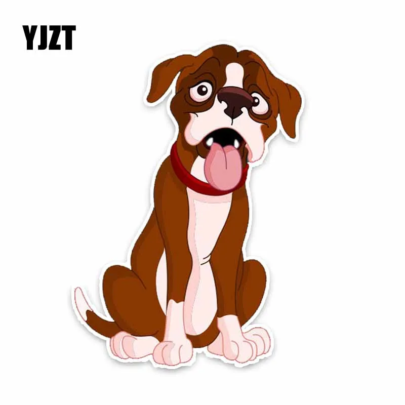 

YJZT 10.7*15CM Boxer Dog Car Bumper Window Decoration Car Sticker C1-4208