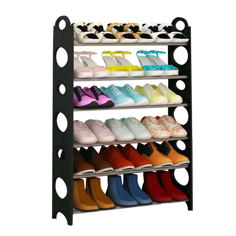

Shoe Rack shelf Standing Adjustable 6 Tier shoe rack storage Organizer Space Saving Black