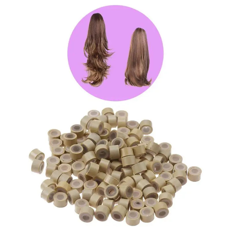 500pcs Micro Rings Micro Crimp Beads Micro Bead Hair Silicone Ring