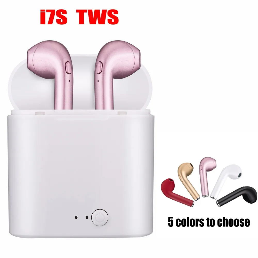 

Hot sales I7 i7s tws wireless Bluetooth Earphone Earbuds Headset With Mic with cables for iphone xiaomi huawei smartphones