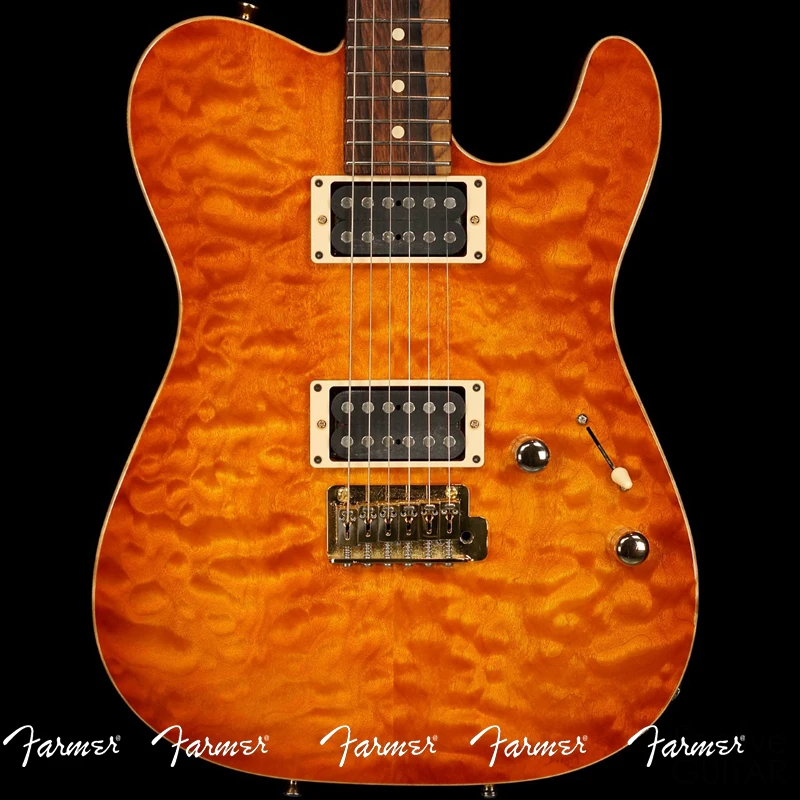 

Farmer customshop TL 6 string electric guitar/ HOLLOW DROP TOP T AMBER /free shipping/Customizable exclusive logo