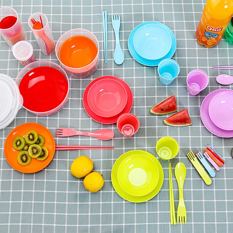 

Fire Maple Outdoor Camping Bowl Sets Tableware Set Color Portable Travel Cookware fork Plate Spoon Water cup chopsticks