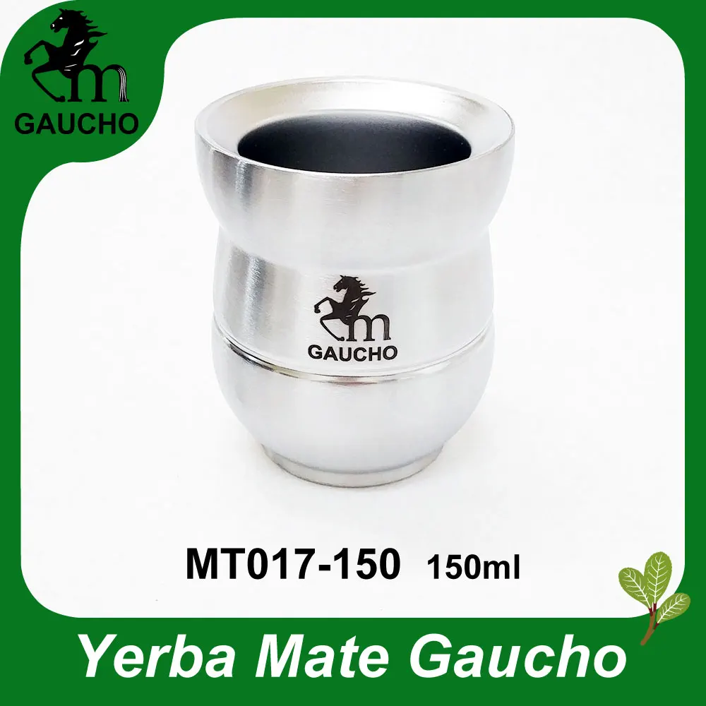 1 шт./лот, деликатный Yerba mate Gourds, нержавеющая сталь, Yerba mate, Calabash, с двойными стенками, теплоизолированный, легко держать, горячая распродажа, MT017-150