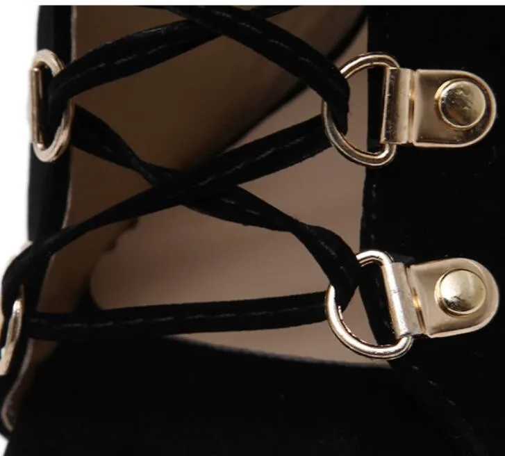 Fashion Quality Gladiator High Heels women Sandals Genova Stiletto Sandal Booties open toe Lace Up Pumps shoes woman Boots 17