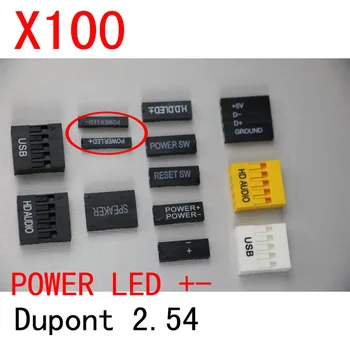 

100pcs 1Pin 2.54 dupont dupont connector lettering POWER LED +- TJC8 2.54mm pitch connector replace Molex connector