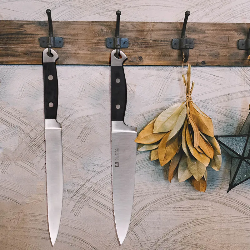Фирменные кухонные ножи, ножи из нержавеющей стали для очистки овощей, нож для нарезки хлеба, нож для измельчения мяса, рыбы, кухонная принадлежность, инструменты