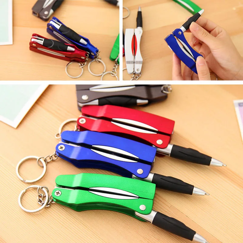 

Creative Plastic Multifunction Scissors Mini Folding Ballpoint Pen Novelty Item DIY Tool School Supplies Student