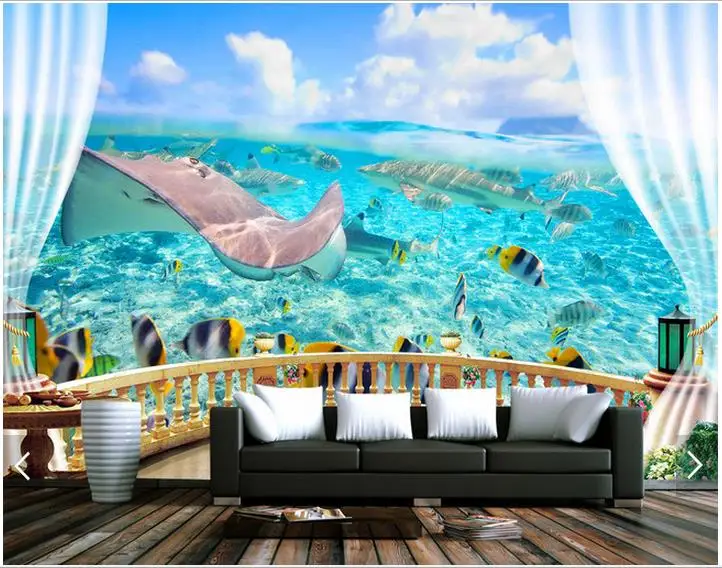 3d photo wallpaper custom 3d wall murals wallpaper 3 d balcony sea