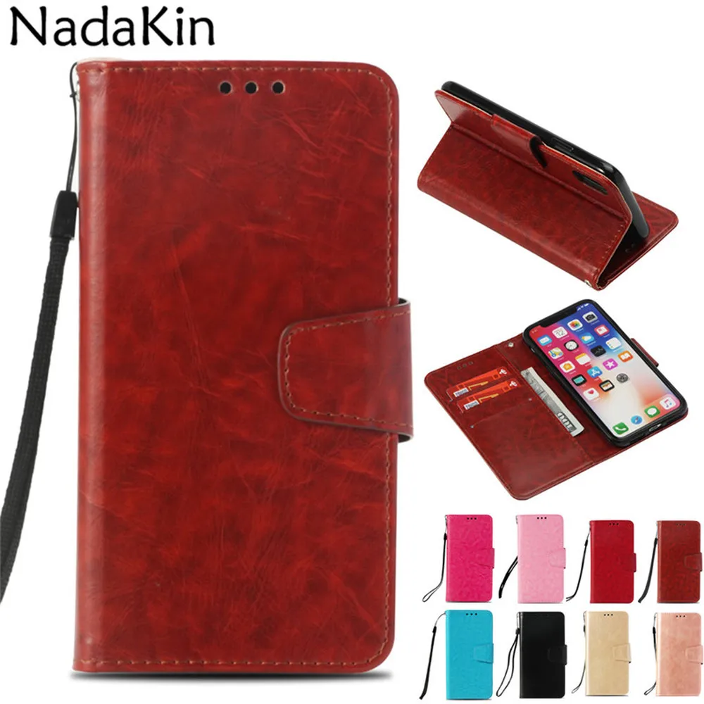 

Leather Wallet Case for iPhone 6 6S 7 8 Plus X 5 5S SE Retro Flip Cover Funda Card Slots Magnetic Buckle Anti-Scratch