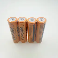 4 шт. 18650 3.7 В 9900 мАч Аккумулятор Li-Ion для светодиодный фонарик факел Batery litio батарея + Бесплатная доставка