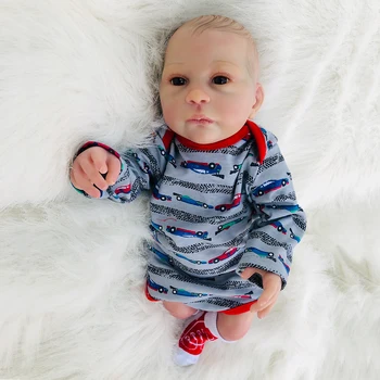 

46cm doll real reborn Baby vinyl newborn Dolls soft Silicone Boneca hand painted hair bebe toddler baby gifts toys hot sale