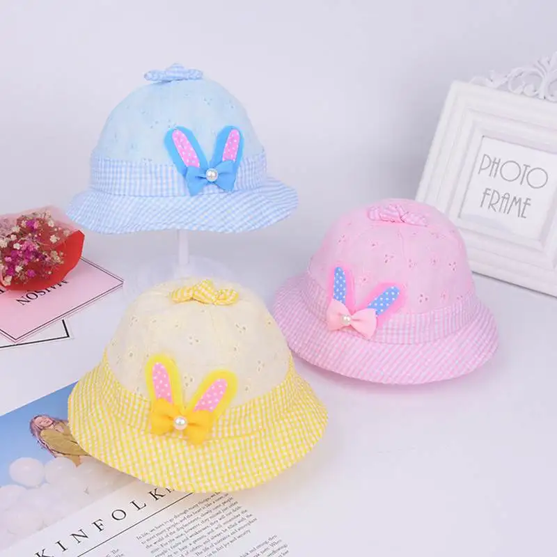 Милая Детская шляпа для новорожденных, шляпка для девочки с бантиком и бантиком, шляпа-ведро для маленьких принцесс, летние солнцезащитные шляпы кепки для девочек