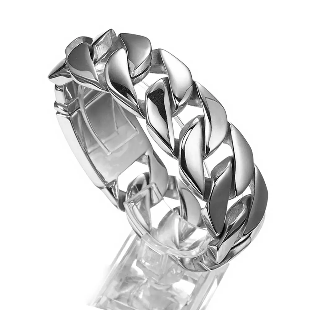 152 г тяжелый соединитель из нержавеющей стали, браслет-цепочка, крепкий мужской Браслет-манжета, ювелирное изделие 26 мм, серебро, золотой цвет, 8,46"