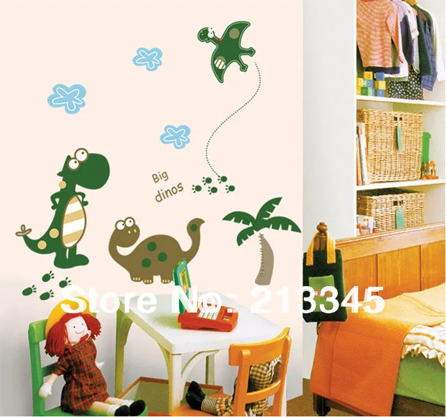 

[Fundecor] new big dinos wall decals kids room dinosaur decoration stickers wall mural 6326