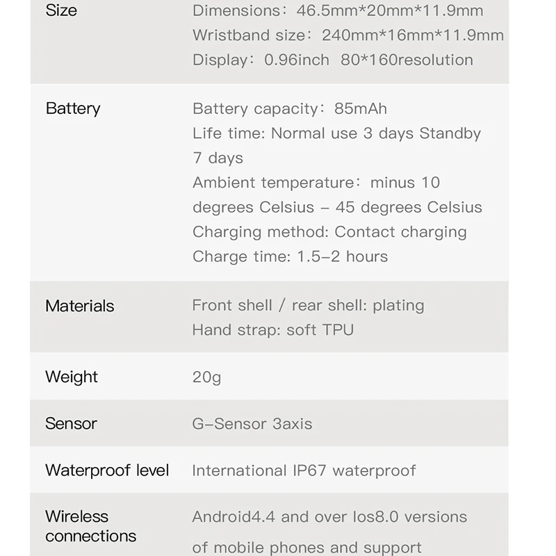 Браслет Смарт часы браслет кровяное давление наручные часы IP67 Водонепроницаемый для Xiaomi Redmi Note 7 Pro 6 5 5A 4 4X 6A 5A 4A