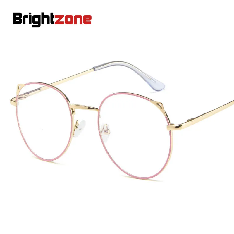 Brightzone металл анти синий светильник очки кошачий глаз компьютерные очки для учеников оправа для женщин Оптический Рецепт близорукость