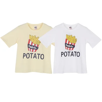 

Cute Children Casual Clothes Summer Chips Print T-shirts Kids Cotton Boys Girls Shirt 2-7Y