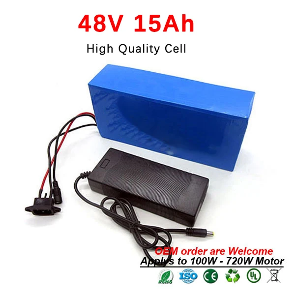 48V 720W литиевая батарея 15AH литий ионный аккумулятор 15Ah Электрический велосипед с