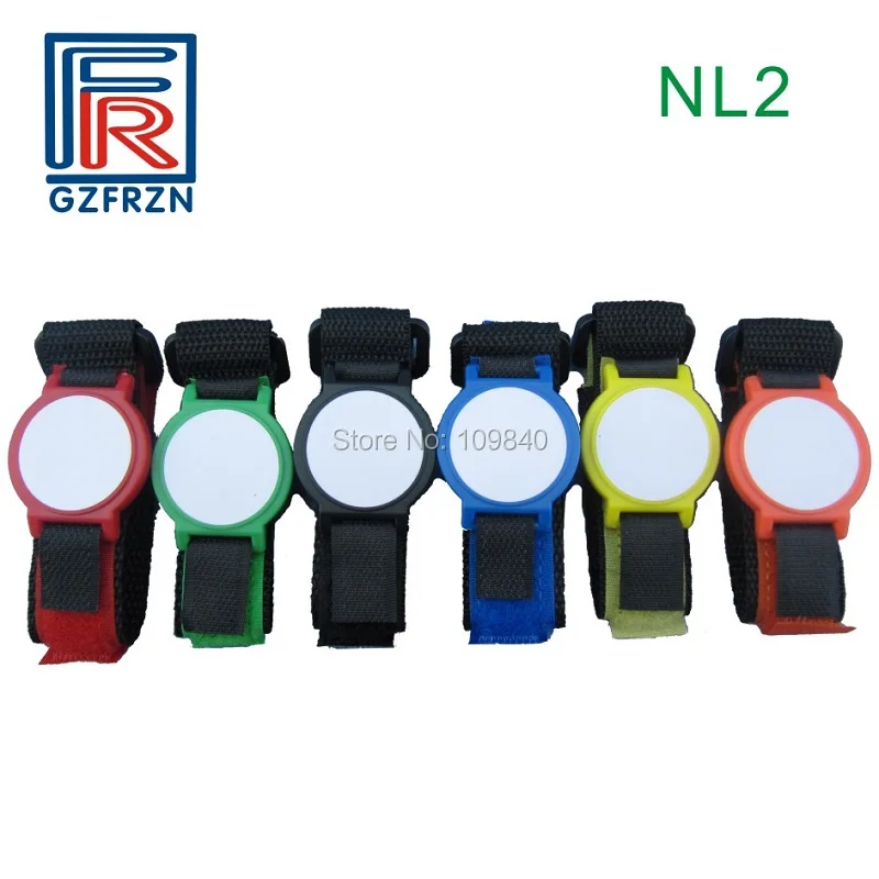 

100pcs/lot ISO18000-6C RFID nylon wristband 860-960mhz proximity bracelet for access control system