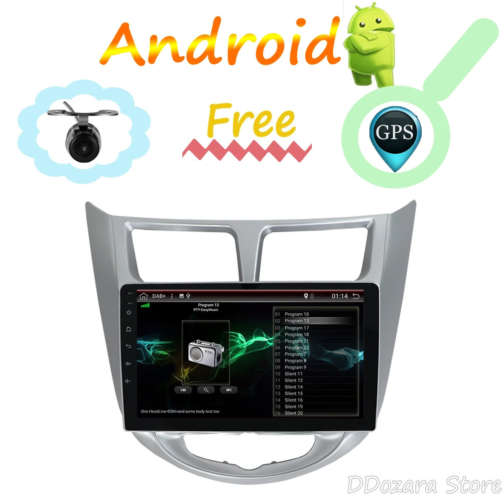 

Car Radio Multimedia no 2 din android 8.1 Video Player Navigation GPS For solaris for Hyundai Accent Verna sedan
